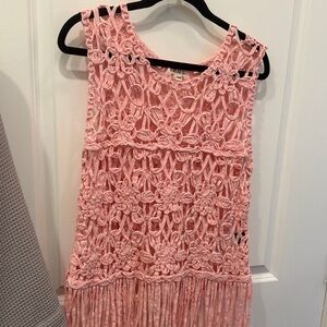 Pink Crochet Sleeveless Top